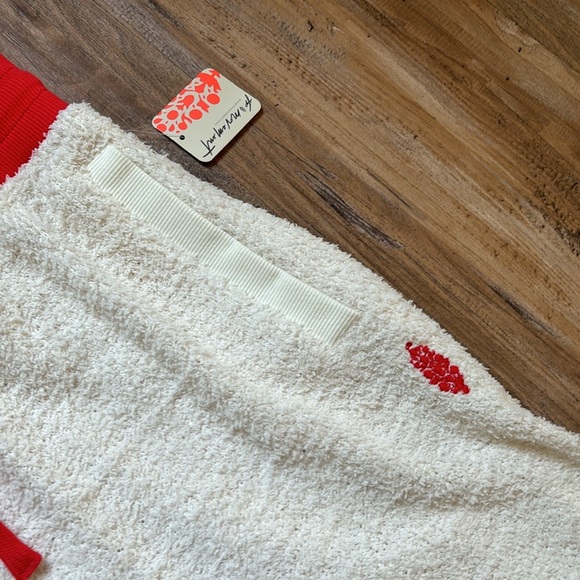 Free People Cream/Red Cuddle Up Pants - Picture 5 of 9